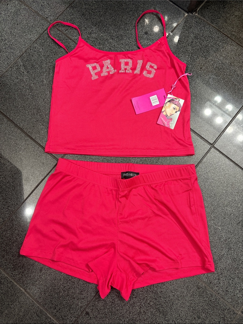 Paris Hilton Hot Pink Cami & Shorts Sleep Set